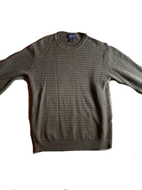 Club Room Olive Textured Crewneck Sweater - Men